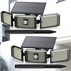 2pack Solar Motion Sensor Light Bright  Flood Garden Outdoor Street Wall Lamp