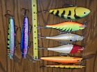 8 Large Fishing Lures, Rapala, Salmo, And Unbranded. 3, 6 Inch Super Shad Rap