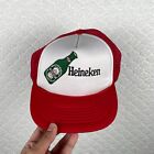 Vintage Heineken Beer Trucker Snapback Hat Cap Mens One Size White Embroidered