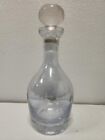Mid-Century Crystal Decanter with Etched Design Home Bar Dining Entertaining Men
