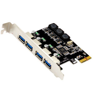 4 Port 5Gbps PCI-E to USB 3.0 PCI Express Controller Expansion Card Adapter