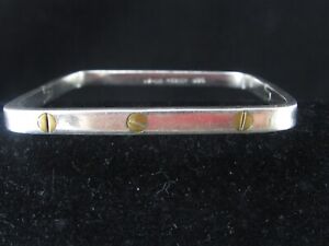 Mexico Brass Accented Screw Sterling Silver 925 Rectangle Bracelet 19.84 grams