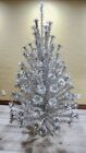 Vintage 7.5' Foot Aluminum Silver Pom Pom Christmas Tree 121 Branches Royal Pine