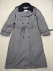 Whaling Trench Coat Womens 10 Gray Long Overcoat Jacket Wool Lined Vintage USA