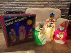 Vintage Lighted Christmas EMPIRE Nativity Wise Men Blowmold Set of 3 with BOX