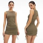Good American Women’s Ruched Tank Mini Dress Olive Green Size 0
