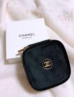 CHANEL Novelty Pouch with Mirror Velour Black Unused With Box New