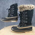 Sorel Snow Boots Womens 9 Joan Of Arctic Mid Shearling Duck Winter Black Leather