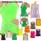 New Fashion Sexy Seamless Stretch Lace Trim Cami Spaghetti Strap Tank Top HOT
