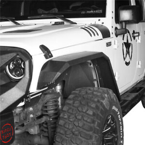 4Pcs Steel Flat Style Front & Rear Fender Flares for 2007-2018 Jeep Wrangler JK (For: Jeep)