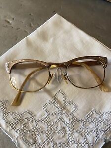 Vintage Cat Eye Glasses Gold 46 Alum
