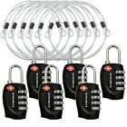 Lumintrail TSA Travel Luggage Lock, 4 Dial Combination with 4 ft Steel Cable
