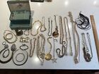 Grandma’s Vintage Jewelry Box - pins, chains, earrings, bracelets & MORE