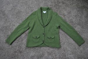 Ann Taylor Loft Women's Green Cardigan Size LP Cashmere Wool