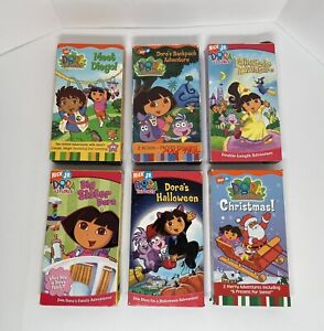 Dora the Explorer Lot of 6 VHS Tapes Songs Preschool Nick Jr Learning Cartoons