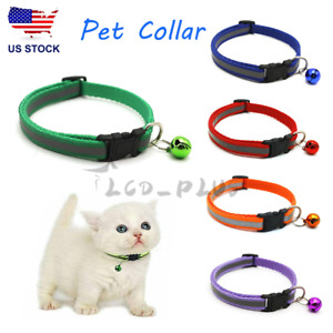 Reflective Nylon Cat Collar With Bell For kitten Small Dog Puppy Pet Adjustable
