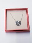 Myka Initial R Heart Necklace with Print Font 16