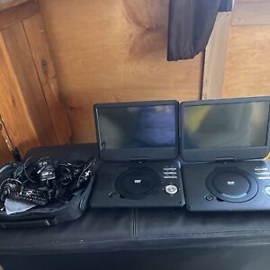 Onn Dual Portable DVD Players That Swivels Model # Ona17AV042 With Remotes 2