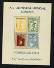 New ListingPeru C81a London Olympics Souvenir Sheet- Melbourne 1956 Overprint MH-Cat. $18