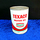 Vintage TEXACO MOTOR OIL 1 Quart Oil Can. Full. Nice!