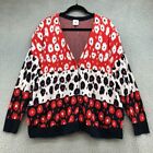 Cabi Upbeat Cardigan Sweater Jumper Womens XL Button Up Red Cotton Knit