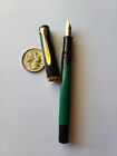 Vtg. Pelikan W. Germany Green & Black w/gold Trim Fountain Pen, No. M150 (...