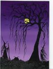 New ListingACEO Original Acrylic Spooky Witches Ravens Mini Halloween Fantasy Art HYMES