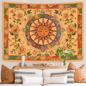 Boho Tapestry Sun and Moon Tapestry for Bedroom Mandala Tapestry Aesthetic Tapes