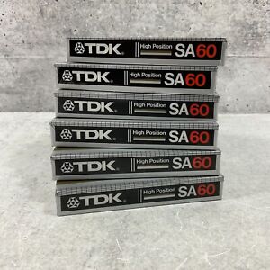 VTG Lot of 6  1982 TDK SA 60 High Position Type II Japan Cassette Tapes Sealed