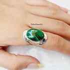 Natural Malachite Gemstone, Solid 925 Sterling, Silver Ring For Women, Handmade