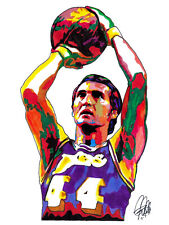 Jerry West Los Angeles Lakers Basketball Sports Poster Print Wall Art 8.5x11