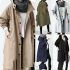Womens Oversize Hooded Trench Coat Outdoor Wind Raincoat Forest Jacket Plus Size
