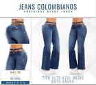 NYE JEANS COLOMBIANOS, Women Butt Lifter Bell Boot Blue Denim Jean #63954