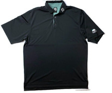 FJ FootJoy Men Suntree Country Club Golf Polo Shirt Black Stretch Performance XL