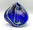 Loren Chapman Cobalt Blue Glass Dichroic Multi-Color Abstract Vase