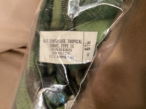 New genuine Vietnam war camouflage boonie tropical hat cap 1969 date made USA