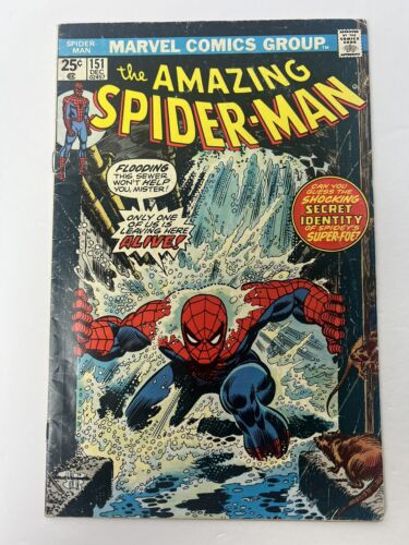 Amazing Spiderman #151 Marvel Comics 1975 Bronze Age Boarded, Color