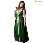 Medieval Lady Dress Viking Renaissance Traditional Irish Chemise Costume Green