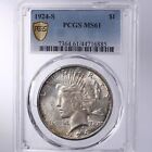 1924-S Peace $1 PCGS Certified MS61 Gold Shield