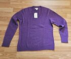 Tweeds Womens Sweater Cashmere Purple Plum Size XL Cozy Luxe