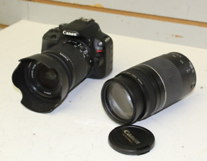Canon EOS Rebel SL1 18MP DSLR Camera w/18-55mm & 75-300mm lens