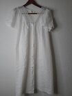 VTG  Carriage Court White PRAIRIE Nightgown White Lace Button Front COTTAGECORE