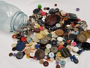LOT Vintage Sewing Buttons 1930-1950s Estate Sale Find Craft Collectible 1.8 lb