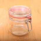 Vintage Clear Glass Canister Jar With Wire Bail Clasp
