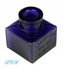 Small FULLY embossed DIAMOND INK well in unusual DEEP PURPLE color BLOWN glass