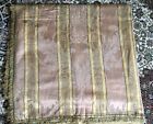 Antique Shabby Old French Acanthus Silk Damask Fabric Curtain Panel ~ Pink Gold