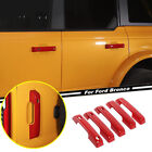Car Door Handle Decor Cover Trim For Ford Bronco 2021-2024 Accessories ABS Red (For: 2021 Ford Bronco Badlands 2.7L)