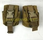 Lot of 2 USMC Coyote Brown FSBE Frag Grenade Pouch Military Issued Ammo Bag GC