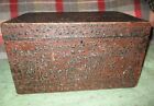 BEST Antique Early 1800s Wooden DOCUMENT BOX Wood Trunk w PATINA Square Nail 15