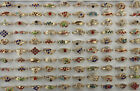 Wholesale Lots 40pcs Mixed Gold Plated Jewelry Filled Rhinestone Women Rings